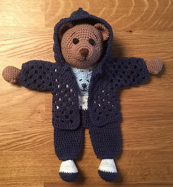 Teddy Bjørn med Hætte Jakke