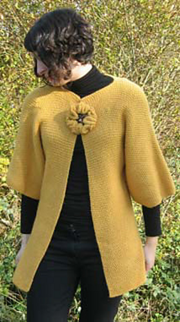 Veste Kimono au Point de Riz Alpaga en Double