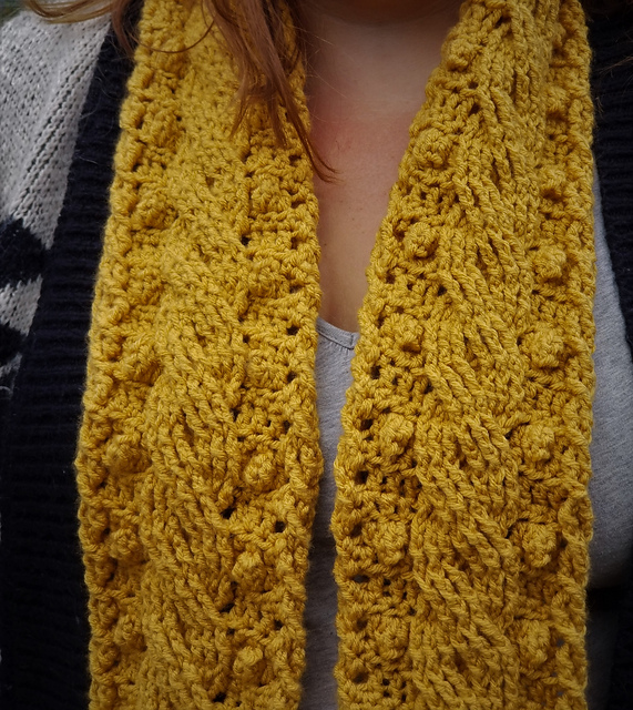 Bobbles and Braids Scarf