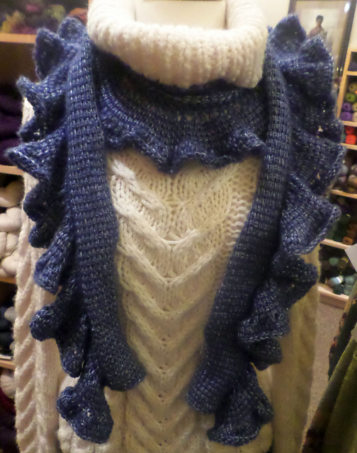 Cascade Waves Tunisian Scarf