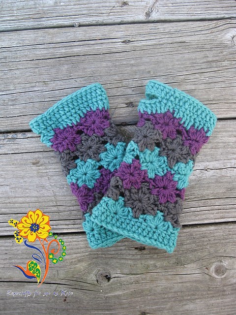 Winter Drops Fingerless Mitts