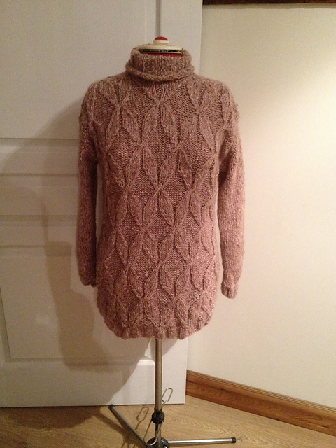 Cabled Sweater and Tunic with Plain or Turtleneck
