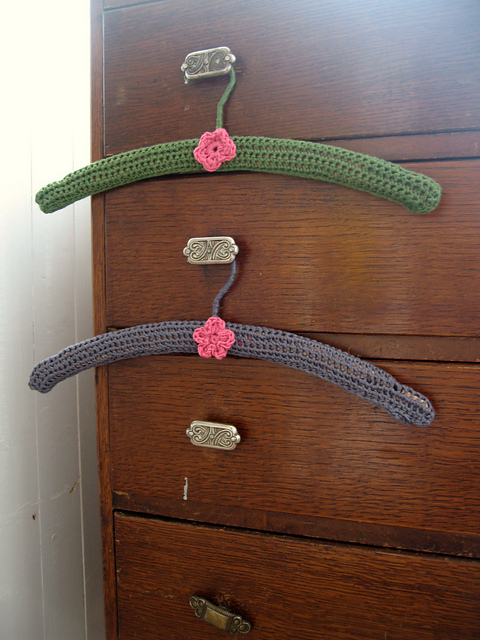 Pretty Coat Hanger Cover with Flower