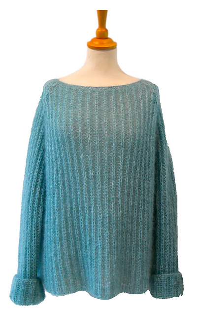 Mohair Patent Raglan Pullover