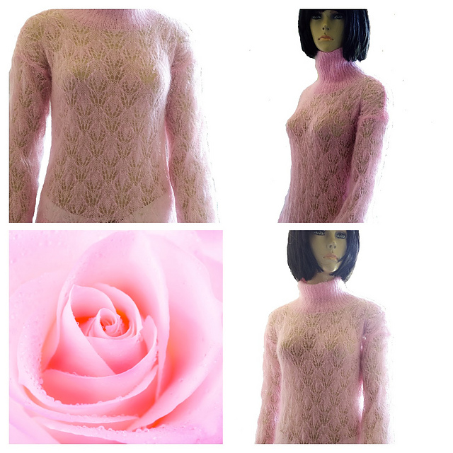 Pink turtleneck sweater