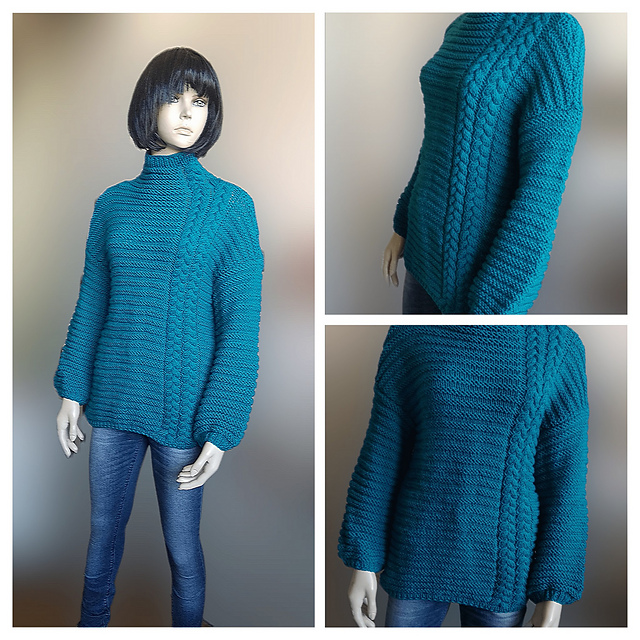 Emerald sweater with braid