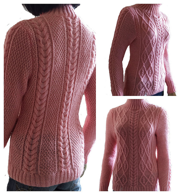 Pink turtleneck sweater