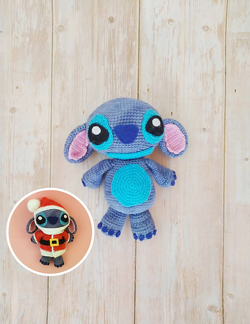 Stitch y su traje de santa amigurumi