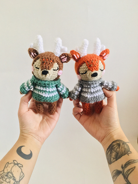 Uri y Gilli Ciervos amigurumi
