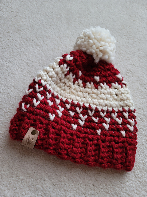 Thick and Quick Hearts Hat