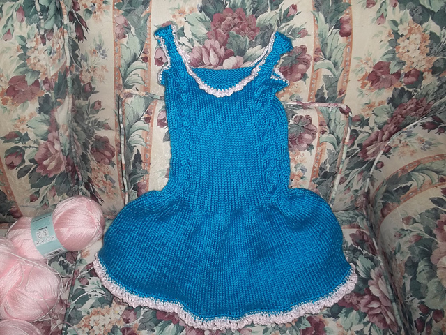 cables and ruffles dress