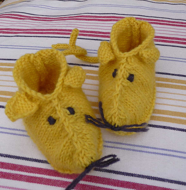 Souris rose Chat bleu - Les chaussons souris
