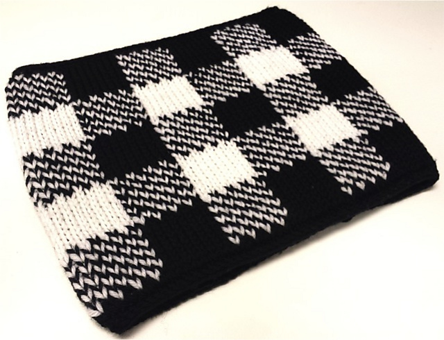 Gingham Neck Warmer in Double Knit