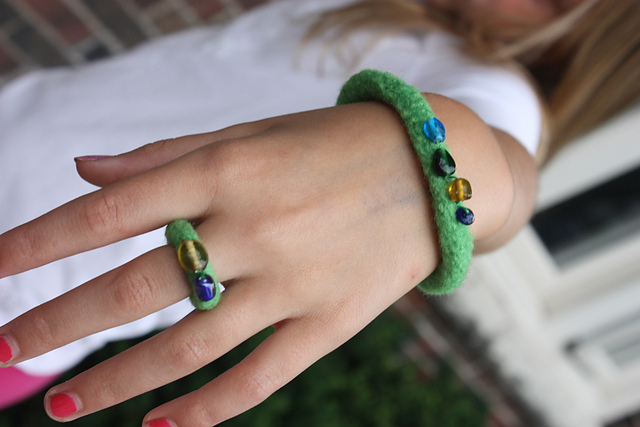 Felted Ring & Bracelet