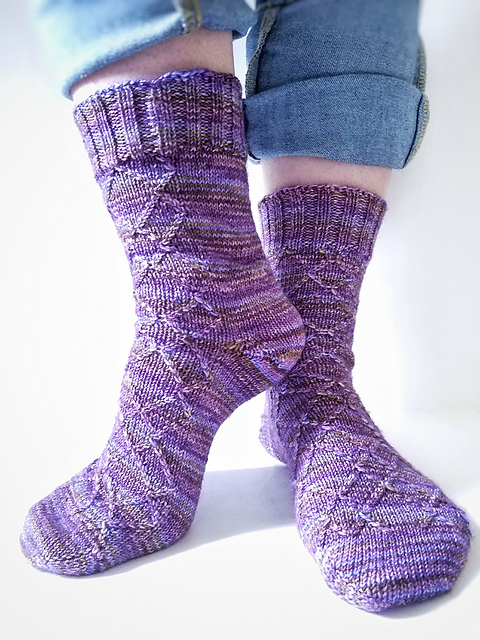 Cabled Argyle Socks