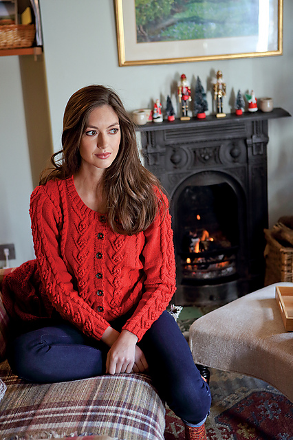 V Cable and Bobble Cardigan