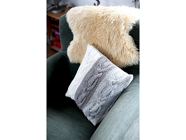 Cable & intarsia cushion cover