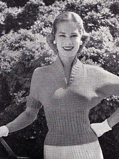 Cutaway Neckline Sweater