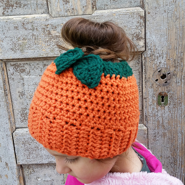 Pumpkin Messy Bun Hat