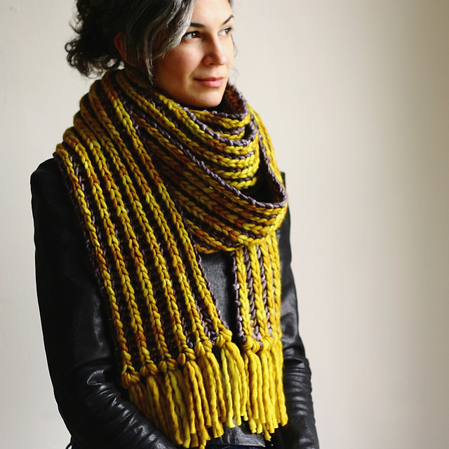 brioche pattern scarf