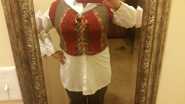 Cropped Sweater with Lace-Up Closure