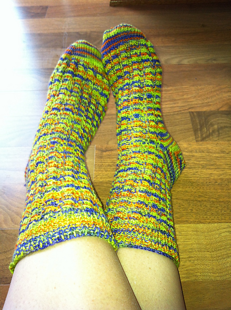 Toe-Up Not-Quite-Cable Socks