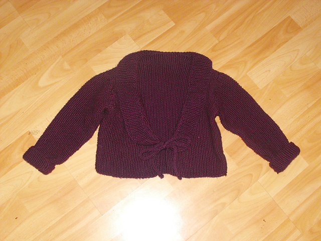 Cardigan Knitted  Edge with Raglan Set-In Sleeves & Optional Fringing