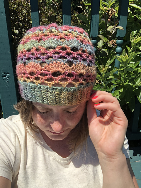Mesh and lace beanie