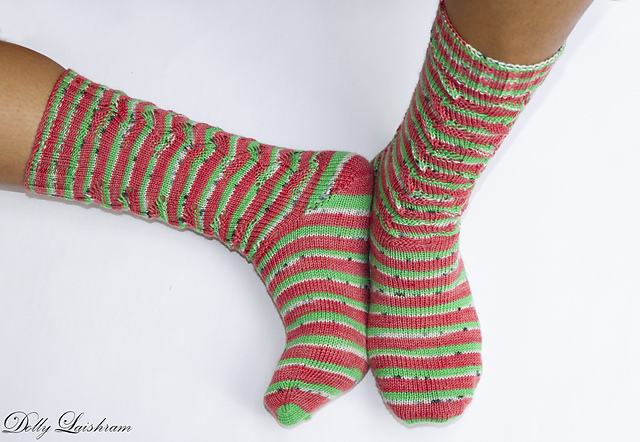 Watermelon and Floret Socks