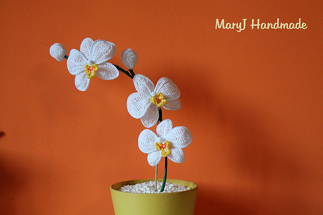 Vaso di orchidee all'uncinetto schema gratuito