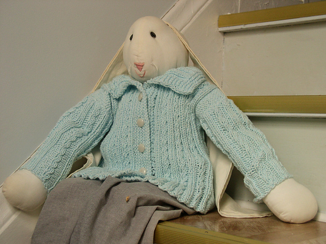 Cabled Cotton Cardigan with Collar