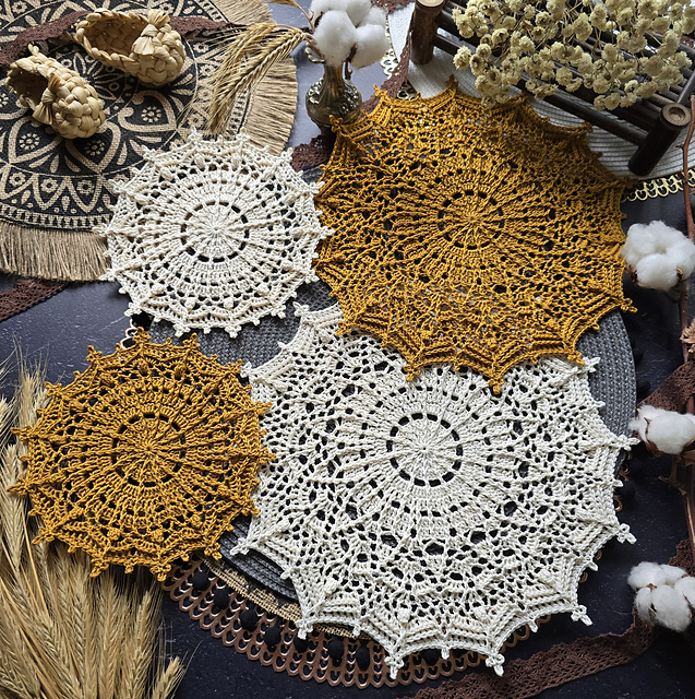 Set of coasters Lace Tea Party