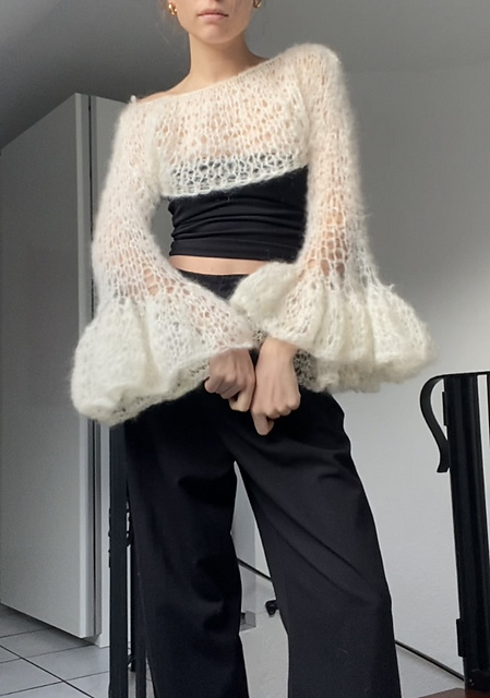 Ravelry: Mohair Ruffle Sleeve pattern by lesfillesducoeur, Lilly ...