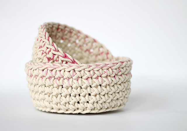 Colorblock Crochet Baskets
