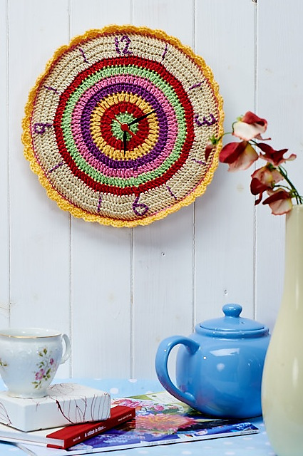 Crocheted clock