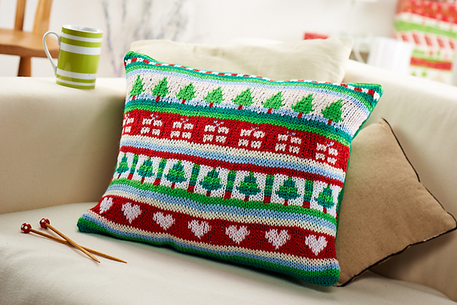 Festive folky cushion