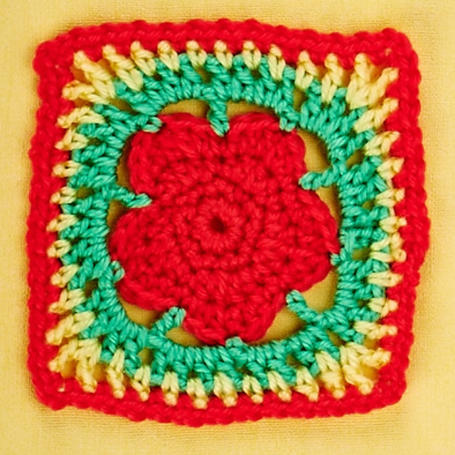 Red flower square