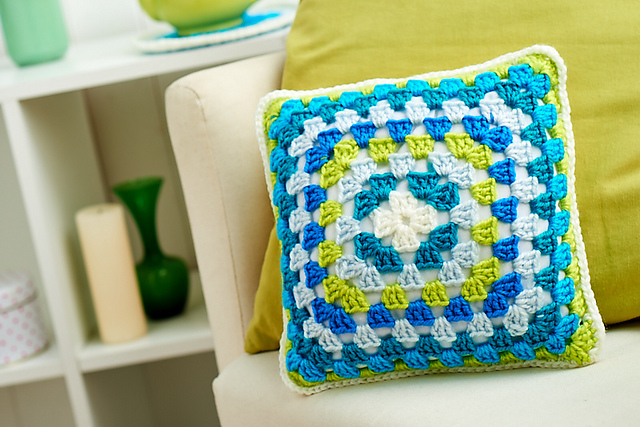Granny square cushion