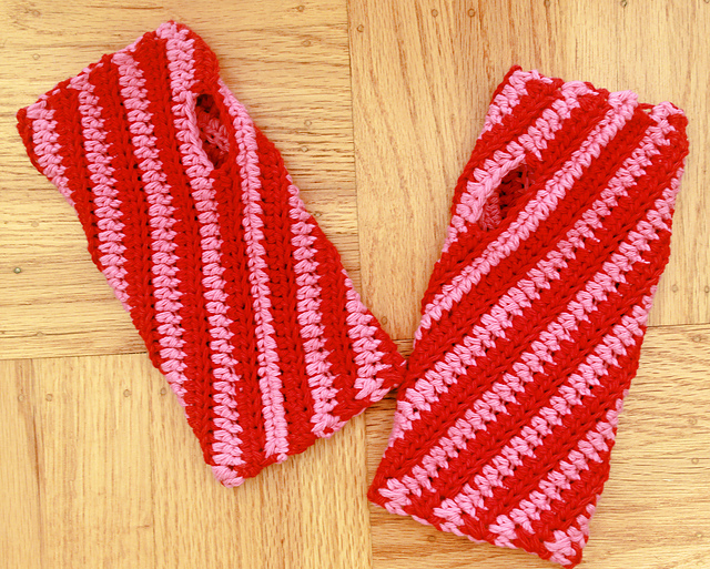 Candy Cane Wrist Warmers