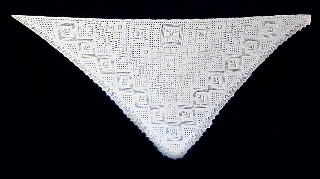 Four seasons: The Summer. Orenburg triangle shawl.