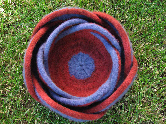 Nested Pentafold Felted Moebius Bowls