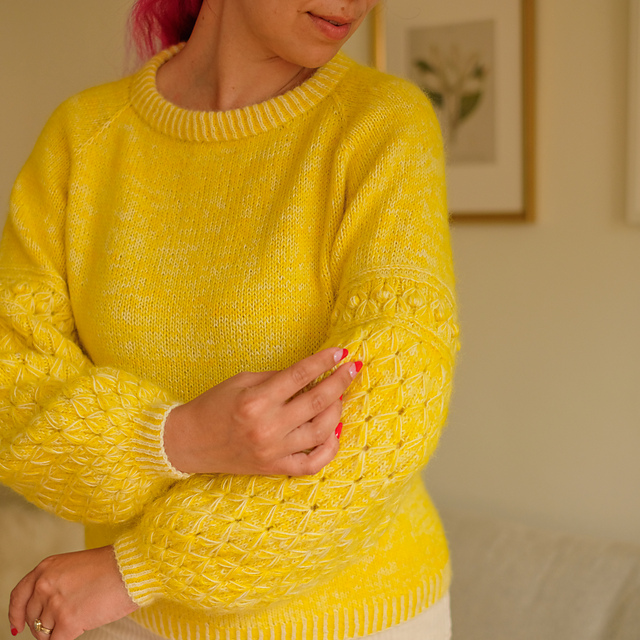 23449　グランドスラム　レディース　ニット　黄色　サイズＬ Ravelry: Star Jasmine Pullover pattern by Ksenia Naidyon