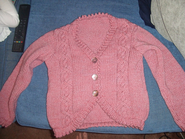Cabled Cardigans with Shaped or Bobble Edge