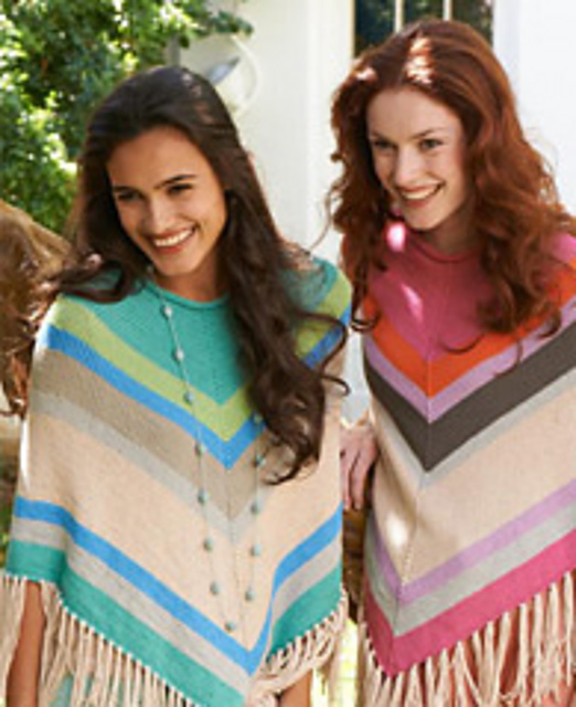 # 65 Streifenponcho