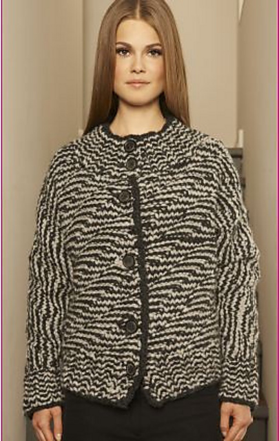 # 71 Kimonojacke in schrägen Rippen und Streifen