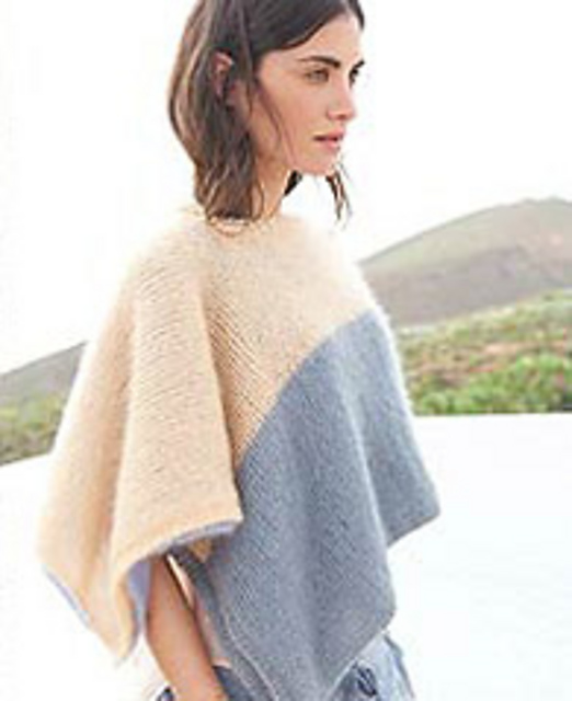 # 35 Poncho/Stola mit Hebemaschenmuster