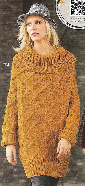 # 13 Longpulli im Zopfrautenmuster