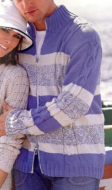 # 25 Gestreifte Herrenjacke mit Zöpfen