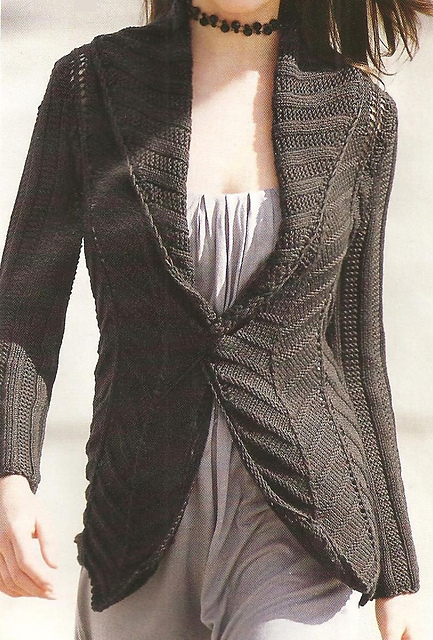 # 08 Jacke mit breitem Schalkragen