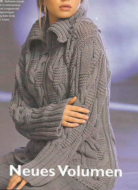 # 05 Grey cable sweater